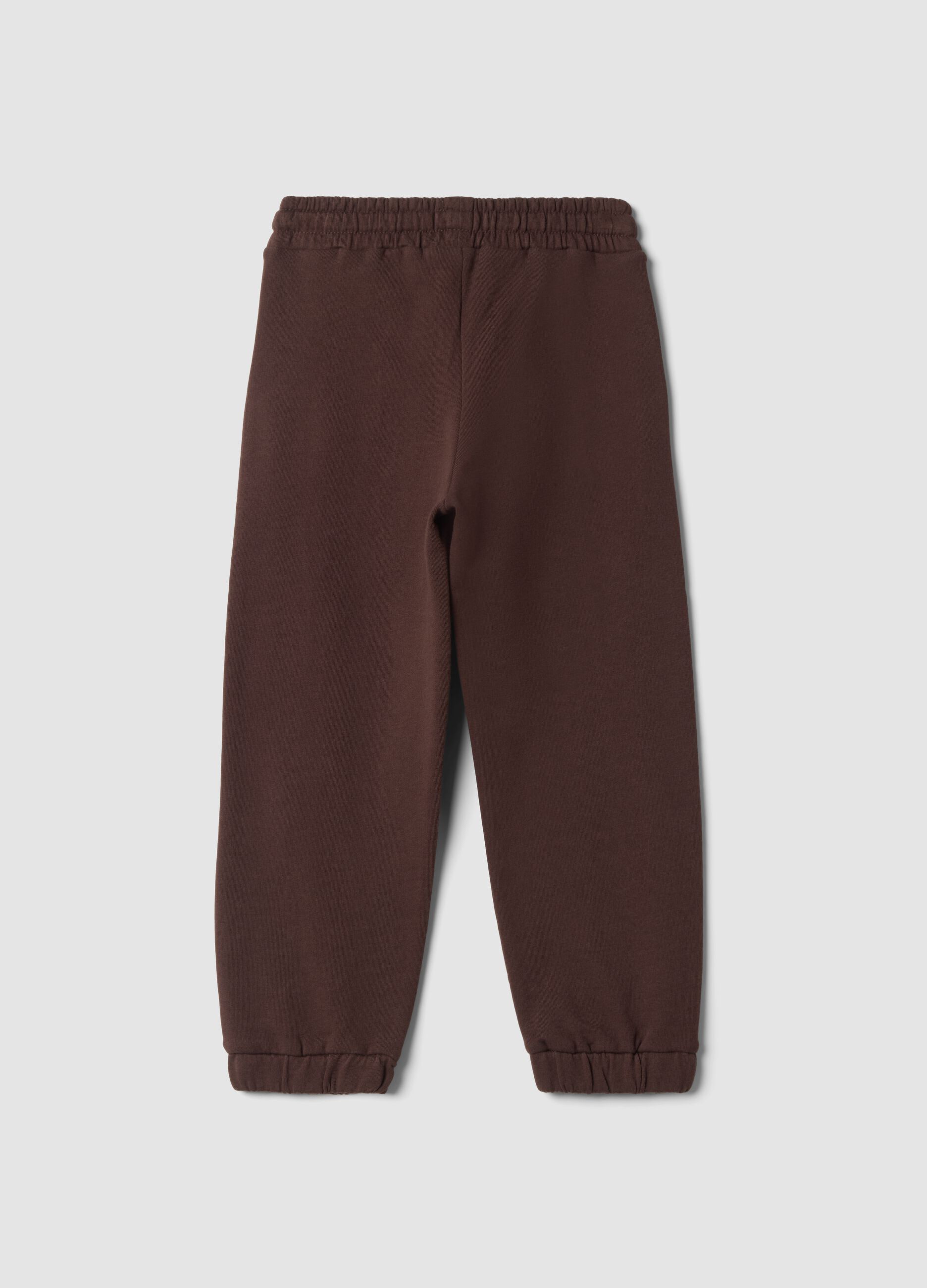 Brown pure cotton jogger trousers