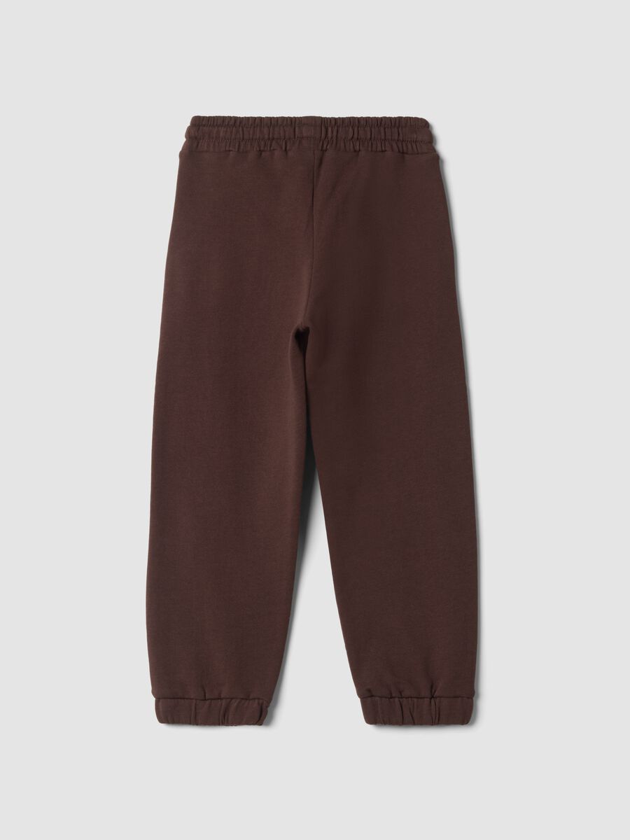Brown pure cotton jogger trousers_1