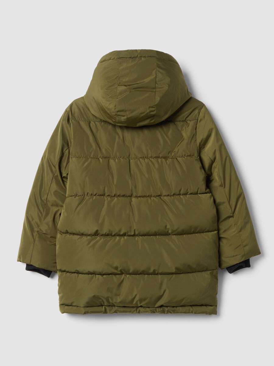 Olive green padded hooded jacket_1