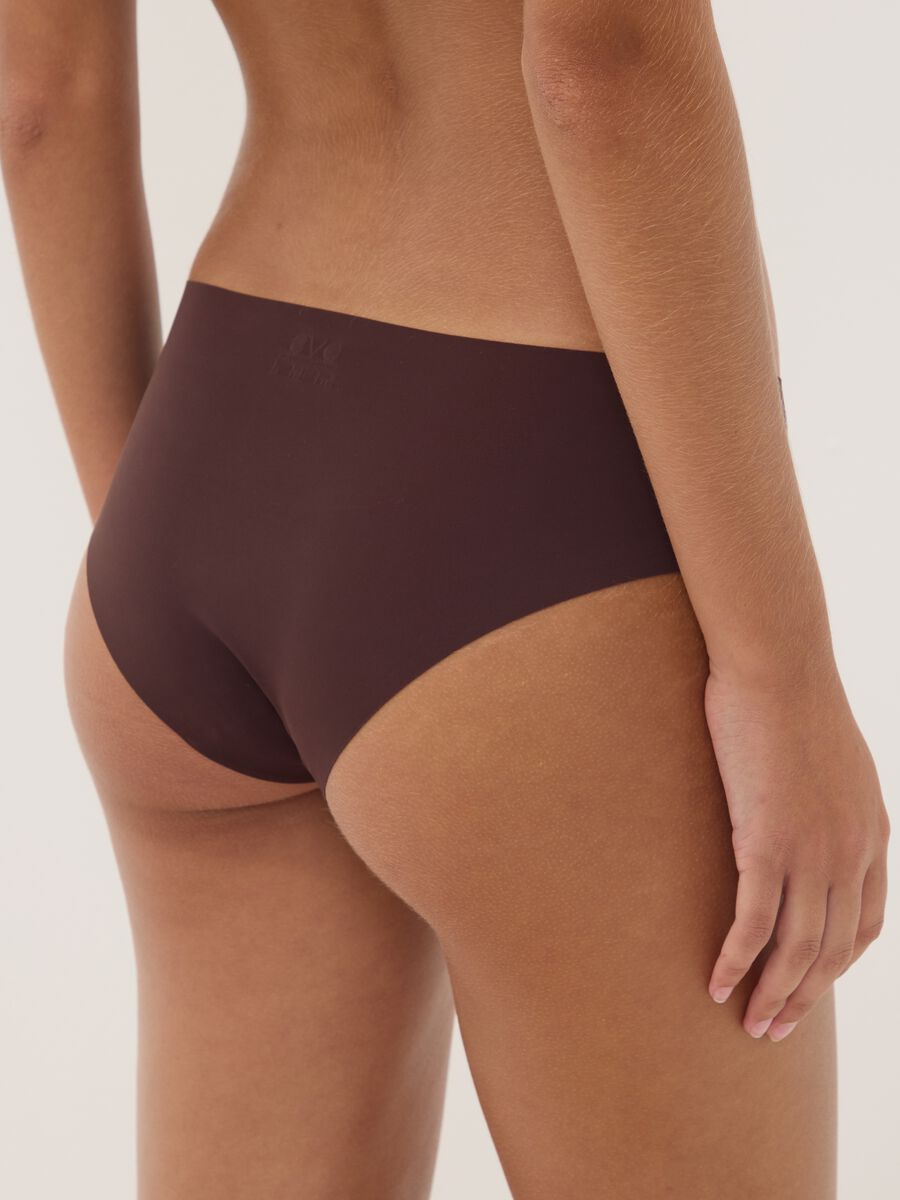 Brown hipster briefs in stretch microfibre with regular waist_2