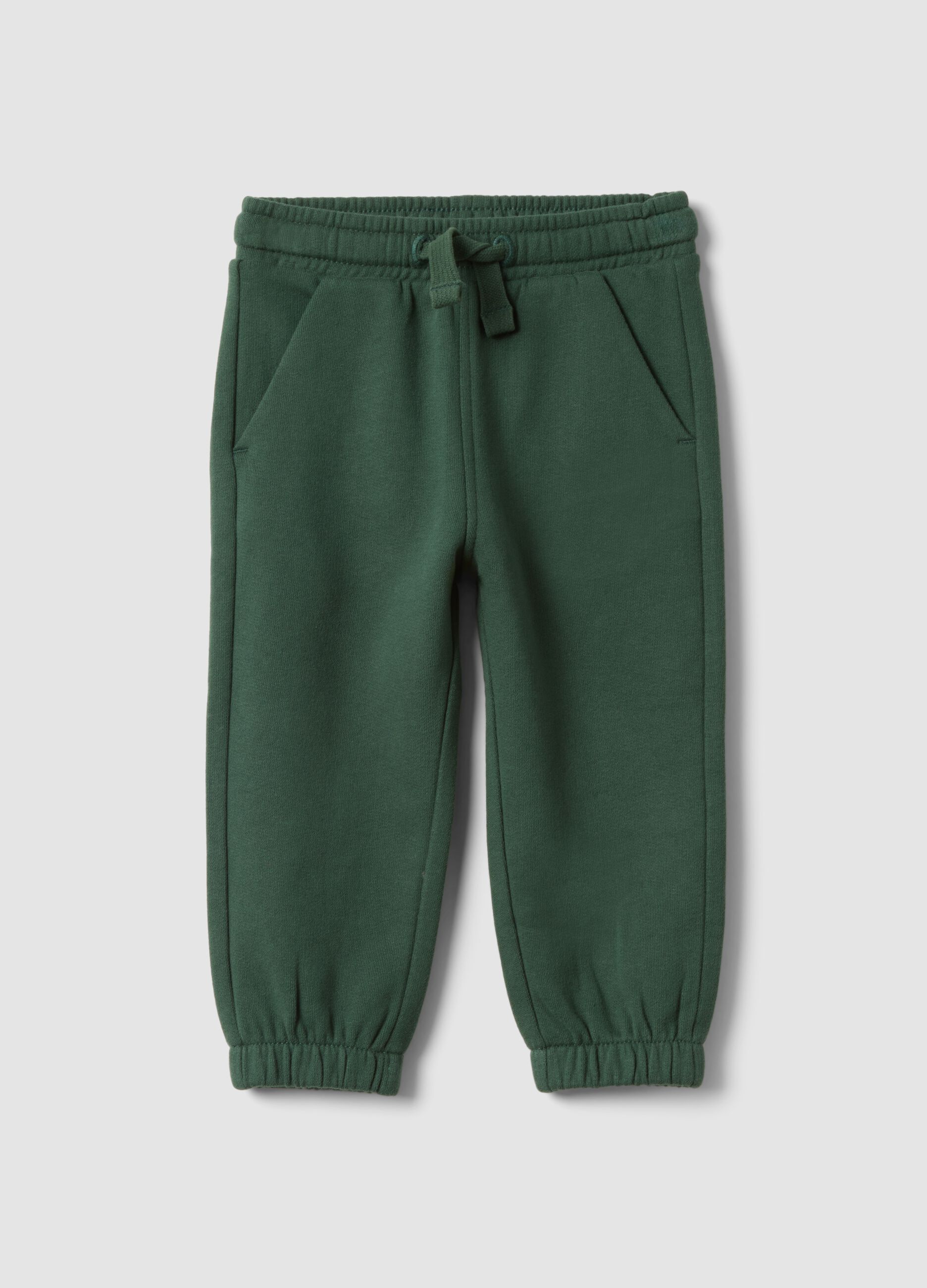 Pantaloni jogger verdi in puro cotone organico