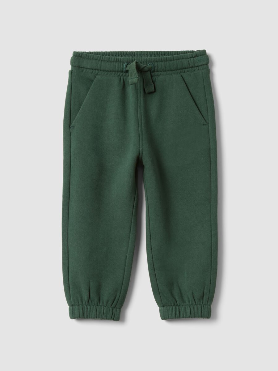 Green organic cotton jogger trousers_0