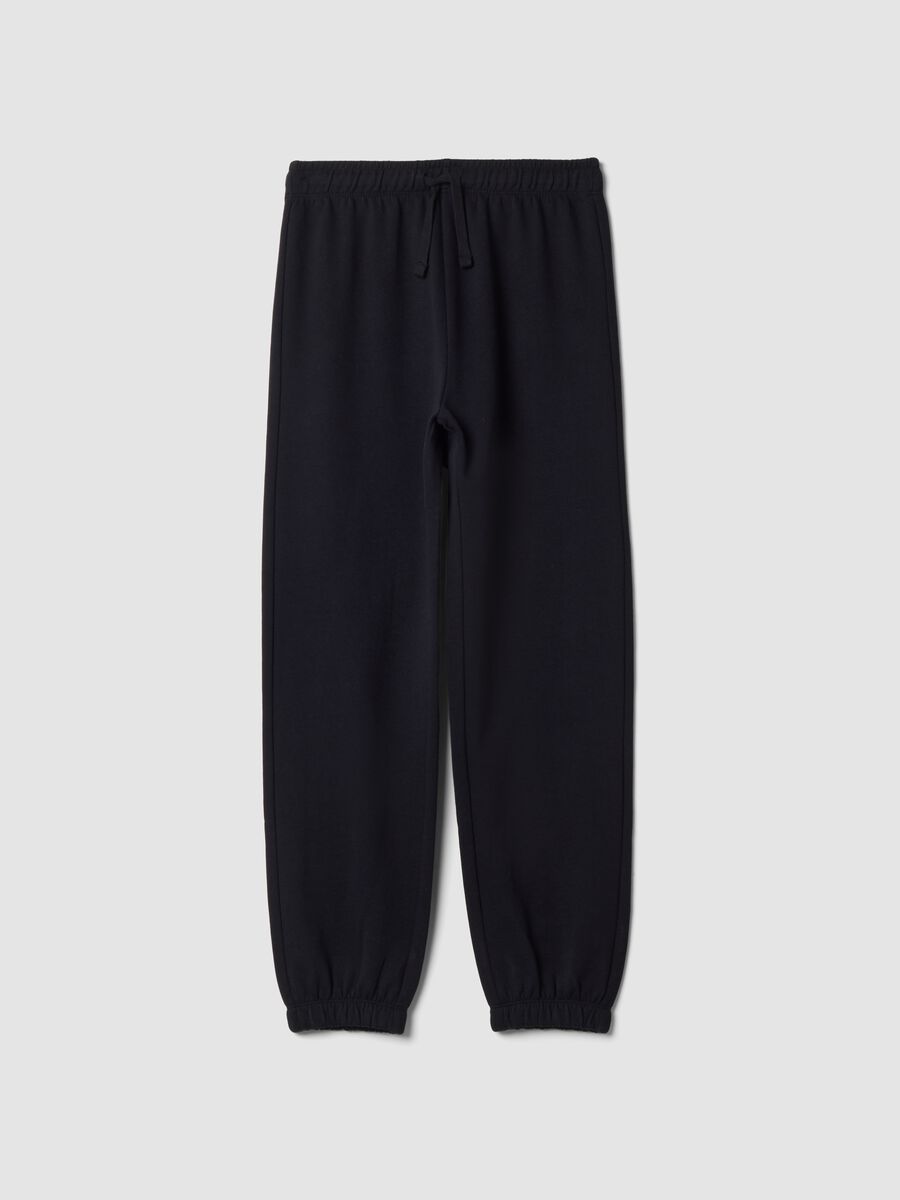 Jogger neri in puro cotone organico relaxed fit_0