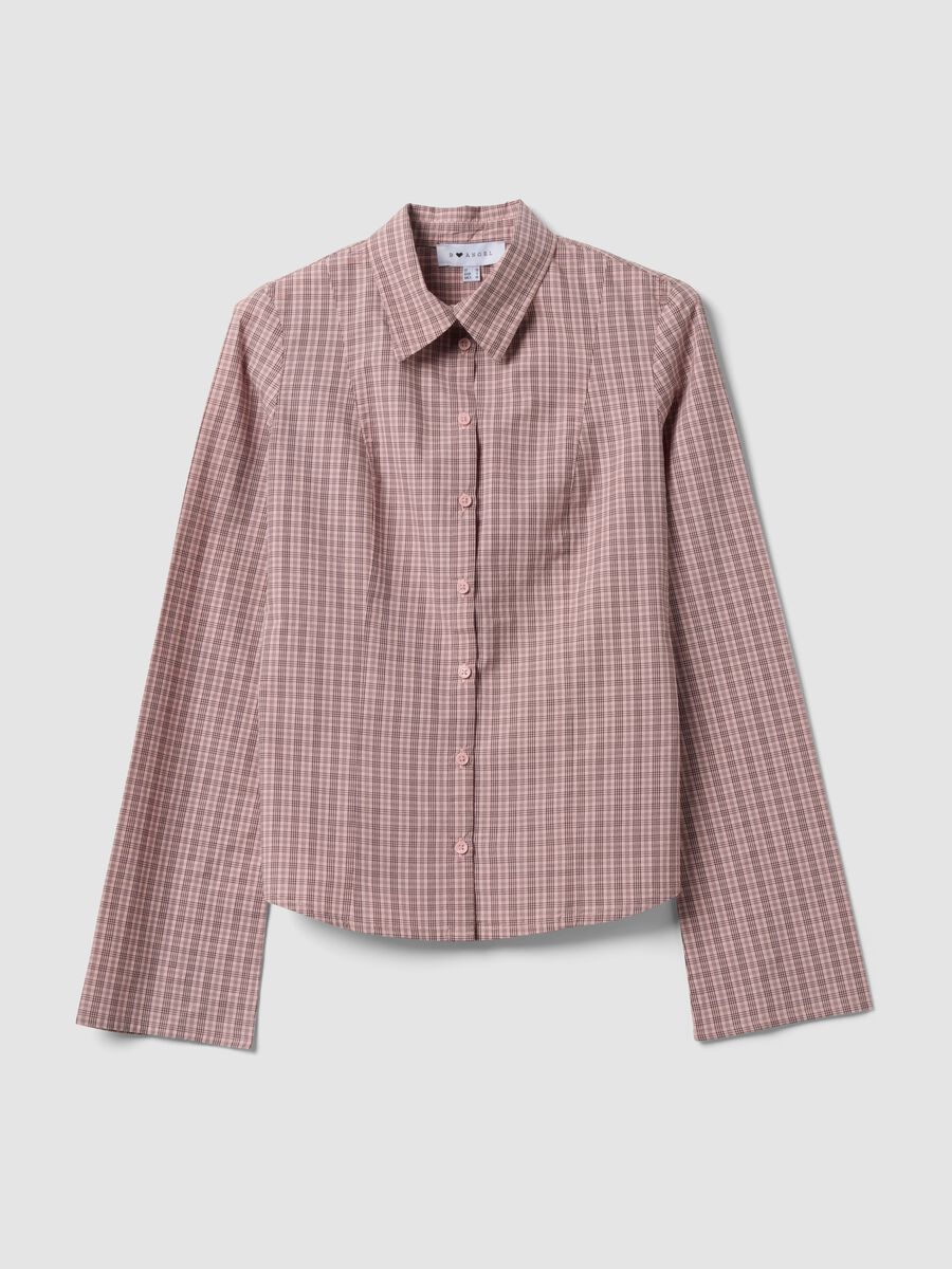 Pink checked slim-fit pure cotton poplin shirt_4