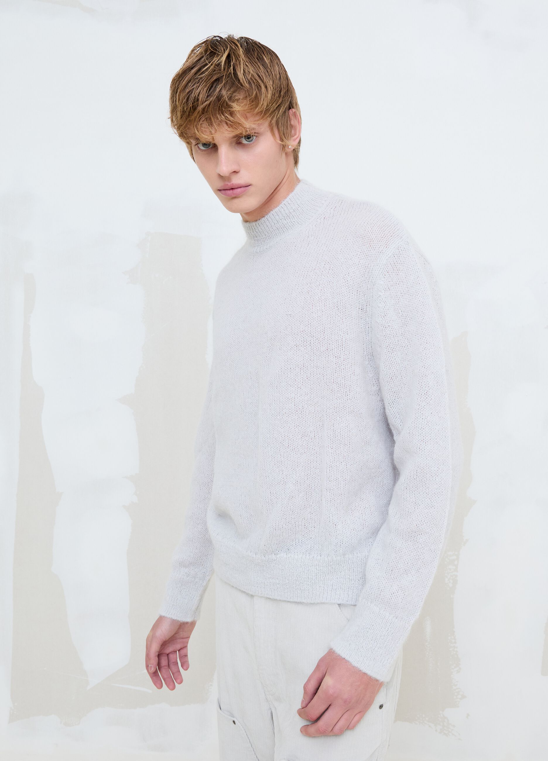 Mohair Crew Neck in Light Beige