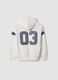 White 100% cotton hoodie with crew neck_5