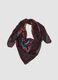 Brown pure viscose scarf with printed design_0