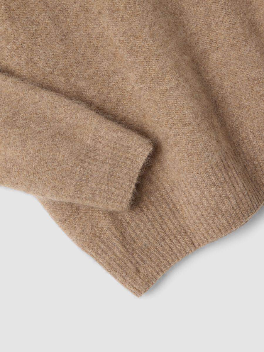 Beige wool and cashmere blend crew-neck jumper, oversized fit_1