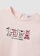 Pink organic cotton and viscose blend T-shirt with cute animals for baby girl_2