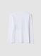 White crew-neck T-shirt in pure organic cotton with slogan, relaxed fit_1