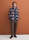 Brown pure cotton carrot-fit chino trousers_0