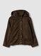 Parka marrone con cappuccio e chiusura zip e bottoni_4