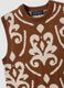 Brown and white wool-blend crew-neck gilet_1