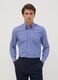 قميص أزرق بمزيج من القطن بياقة زرّية (Button-Down) بقصّة سليم وسهل الكيّ_0
