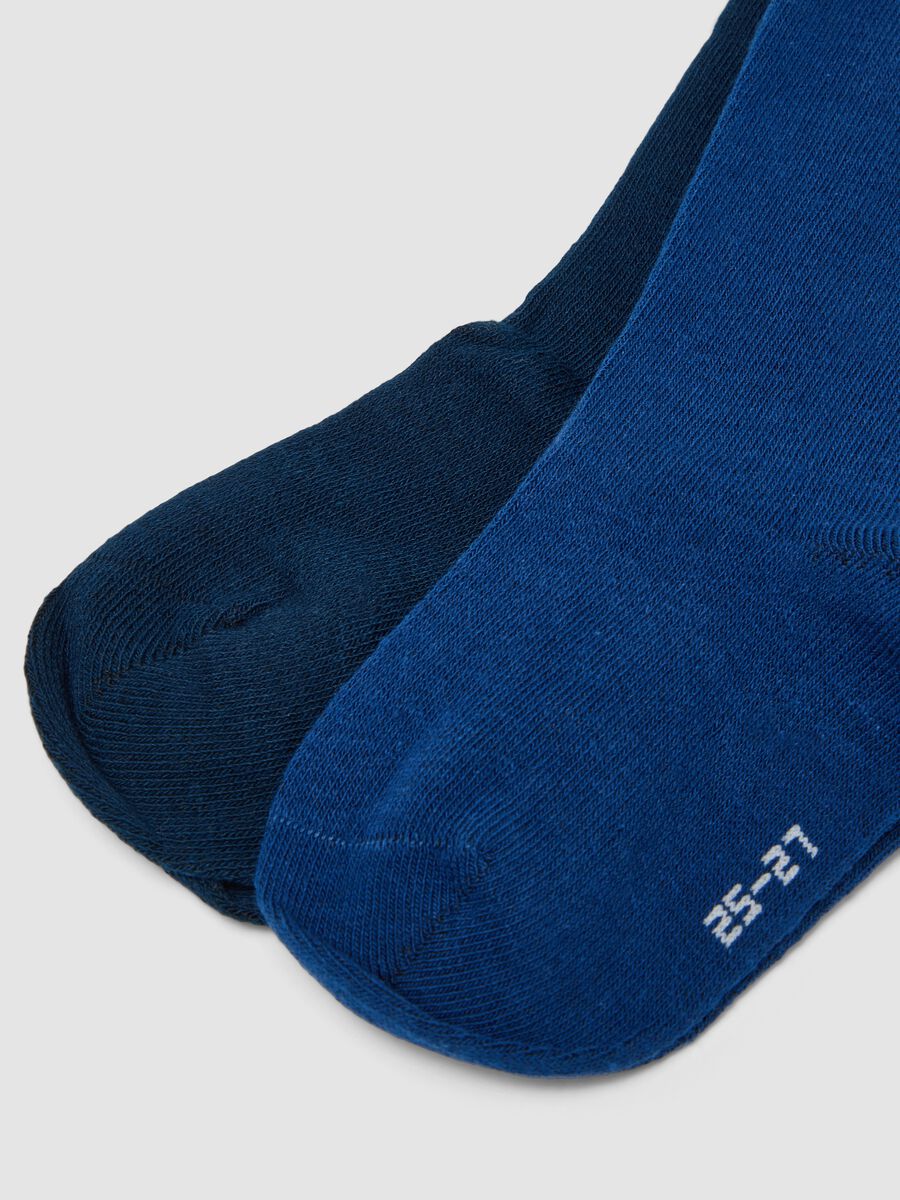 Pack of 5 long blue socks in stretch organic cotton_2