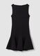 Black sleeveless stretch viscose dress with eyelet detail_6