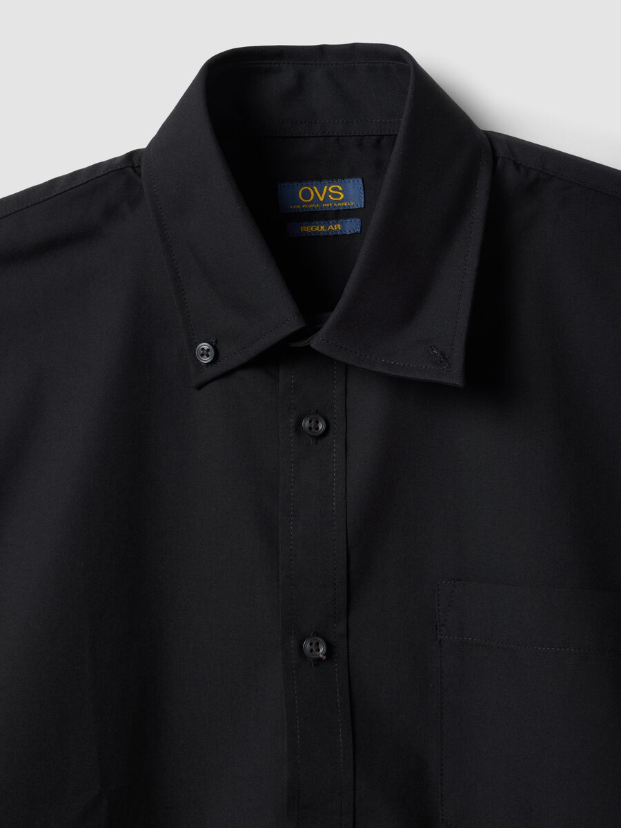 Black slim-fit shirt with classic collar, easy-iron_6