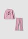 Pink pure cotton jogging set with "Love" slogan, oversized fit_0