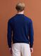Blue pure merino wool polo jumper with polo collar_3