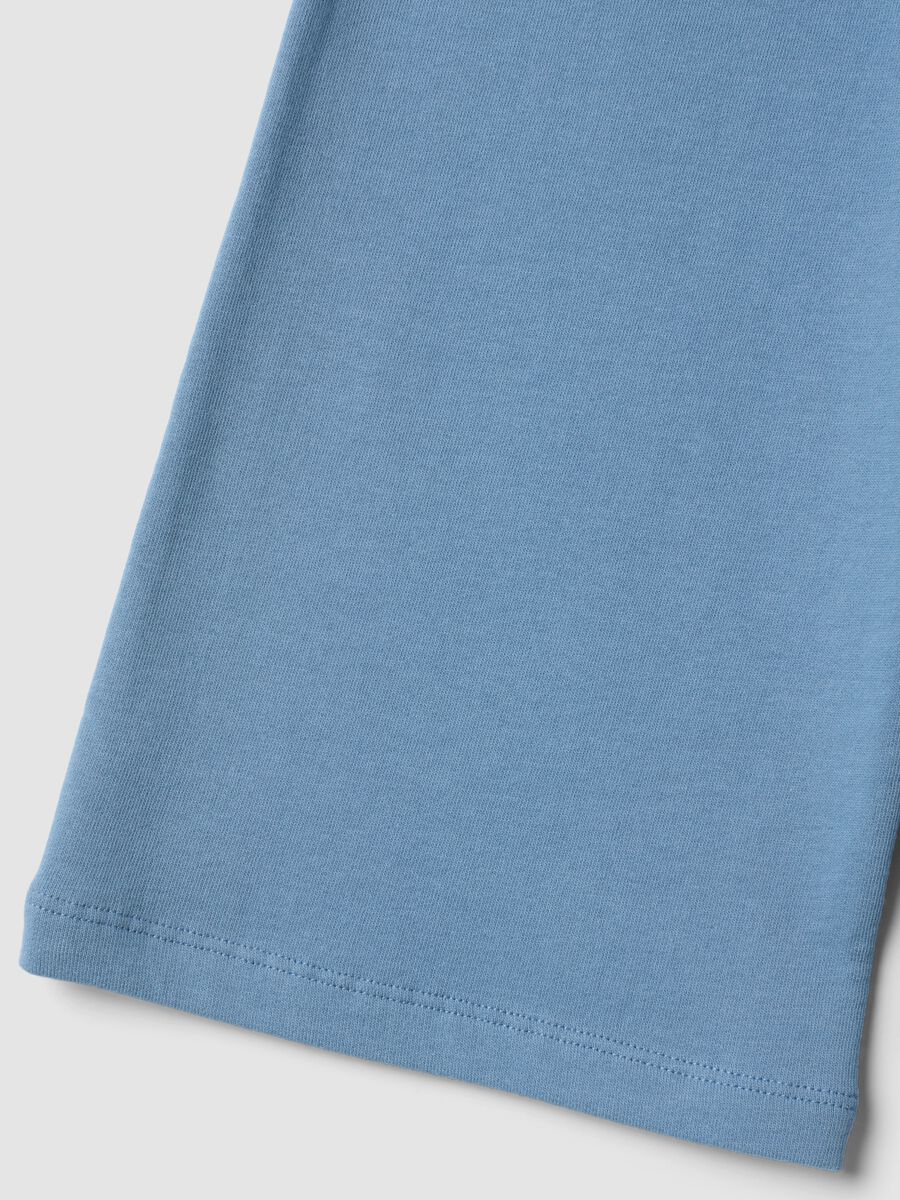 Light blue pure cotton trousers with elasticated waist, regular fit_3