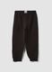 Black cotton-blend joggers with ankle zips_1