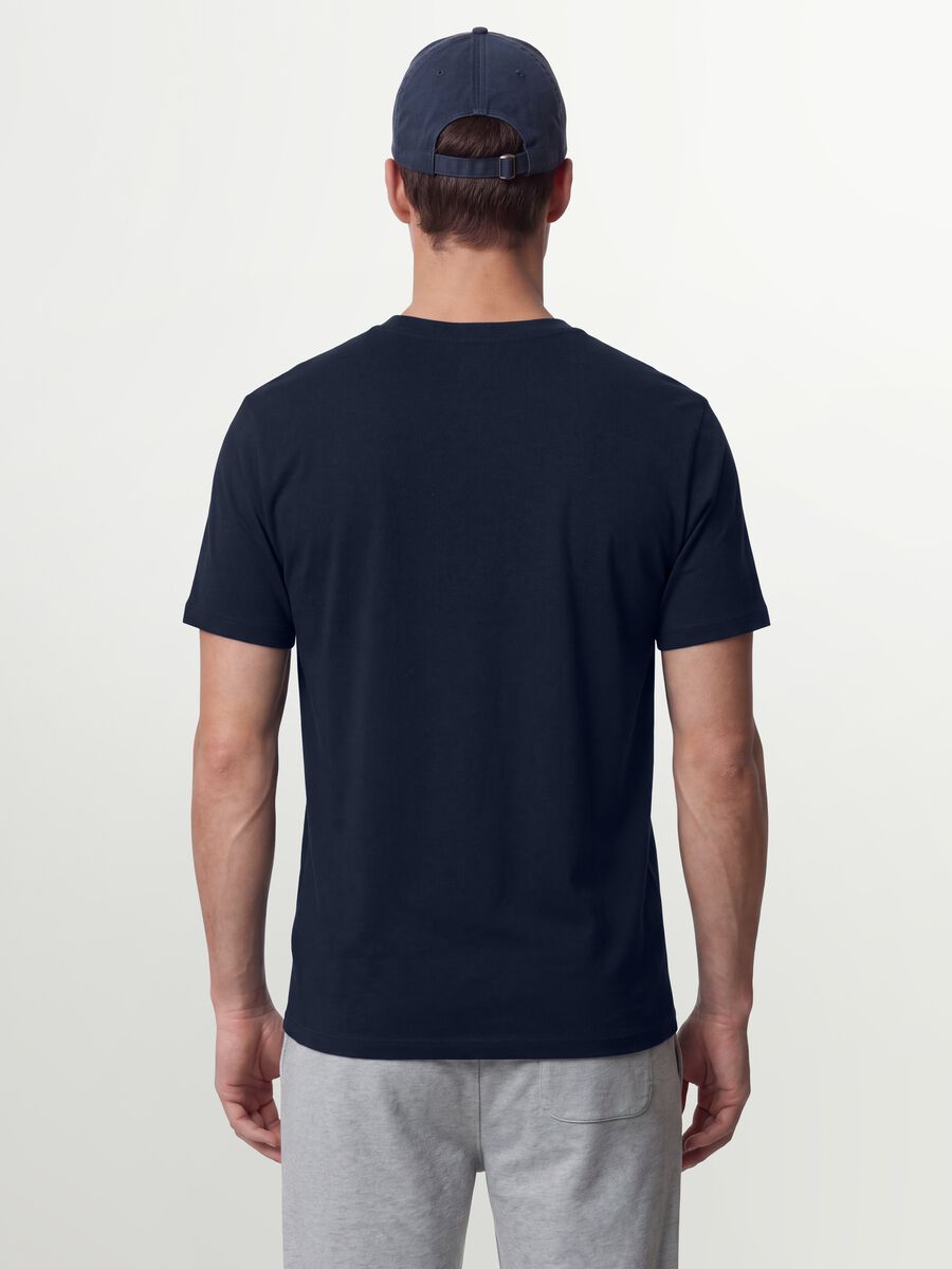 Blue organic cotton slim-fit short-sleeve T-shirt_3