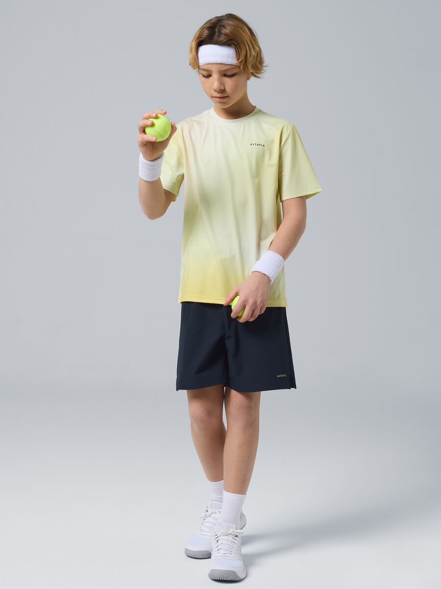 Black ALTAVIA COURT sports shorts in stretchy technical fabric for boys_0