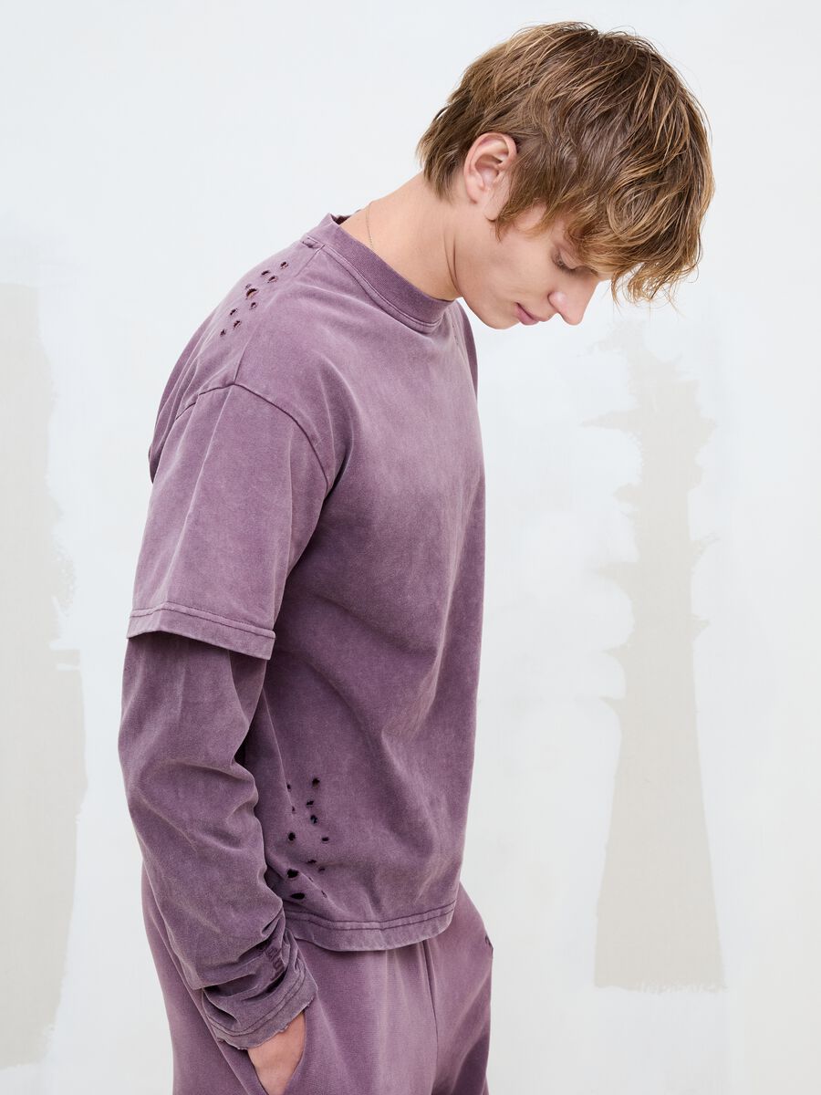 Double Long-Sleeve Sunfaded Burgundy_0