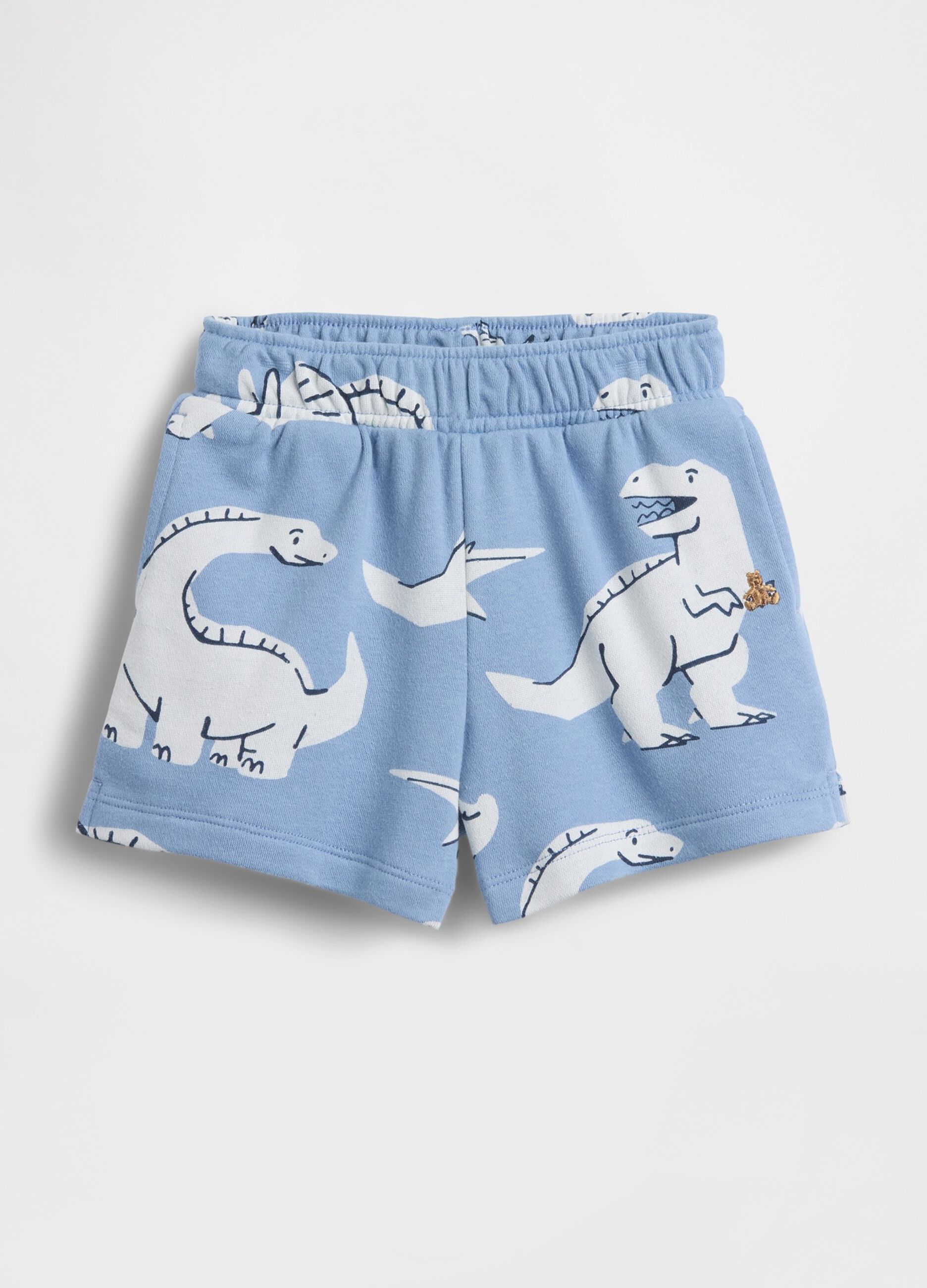 Cotton-blend shorts with dinosaur print