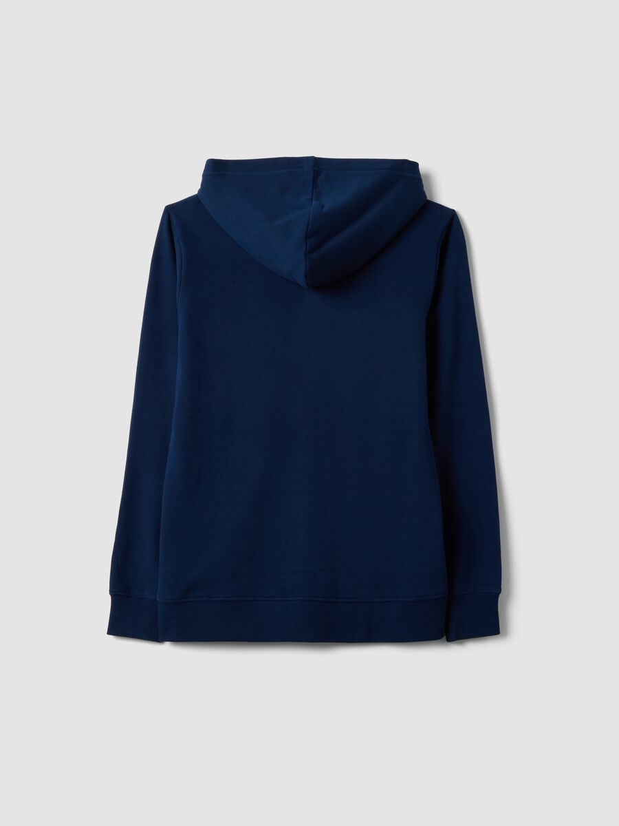 Navy blue organic cotton hoodie in a regular fit_2