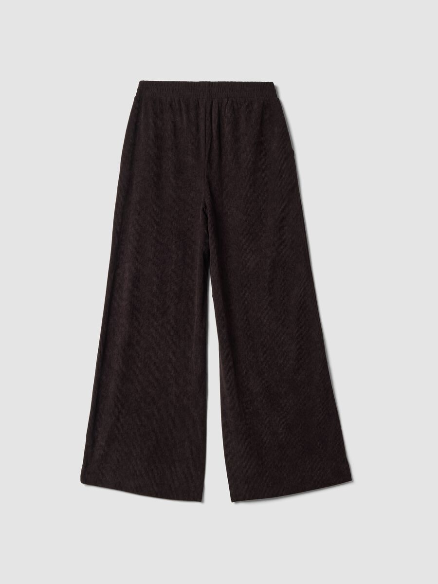Brown wide-leg trousers with elasticated waist_2