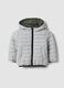 Grey reversible ultralight hooded zip jacket for boys_0