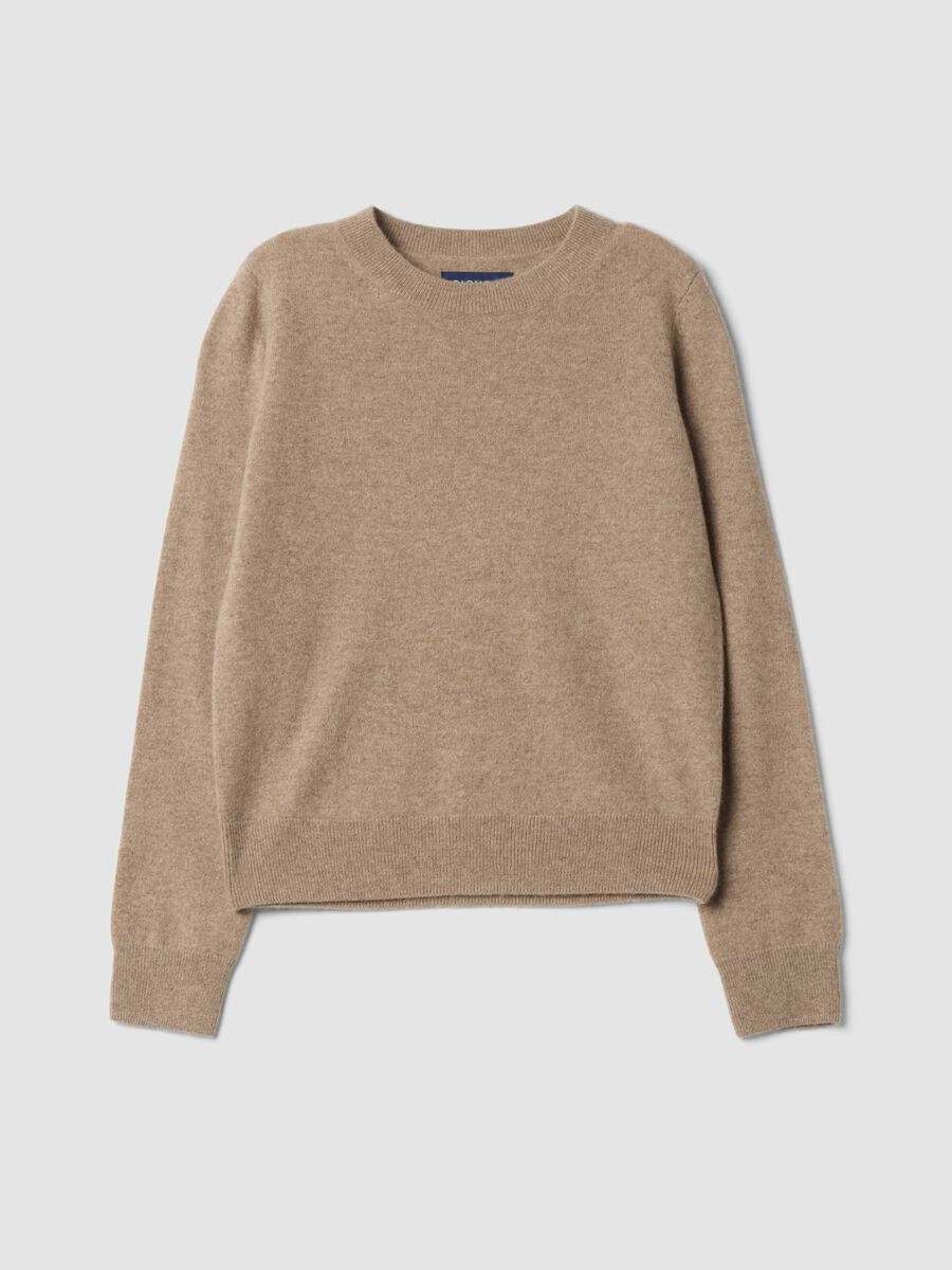 Beige pure cashmere crew-neck jumper_0