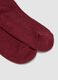 Burgundy red knee-high socks in stretch fabric_2