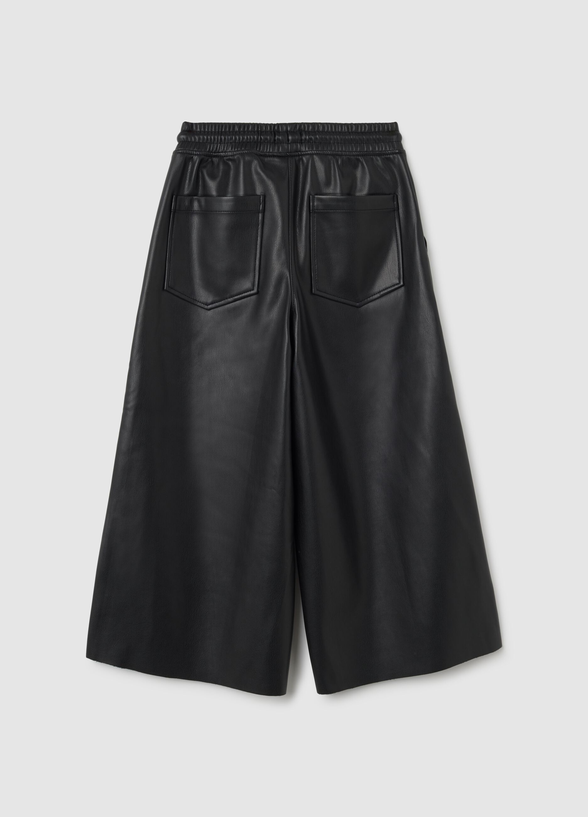 Girls' Black Regular Fit Trousers