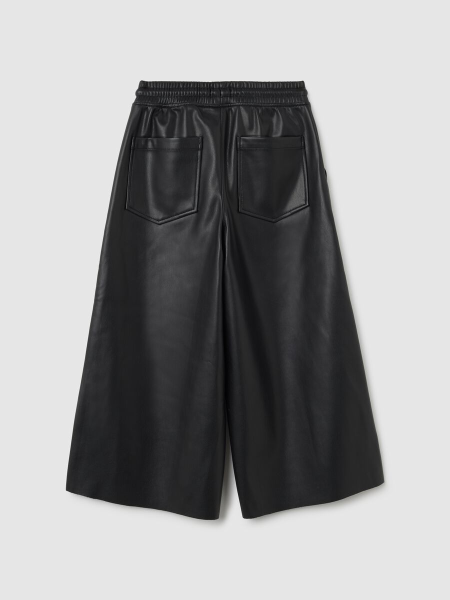 Girls' Black Regular Fit Trousers_1