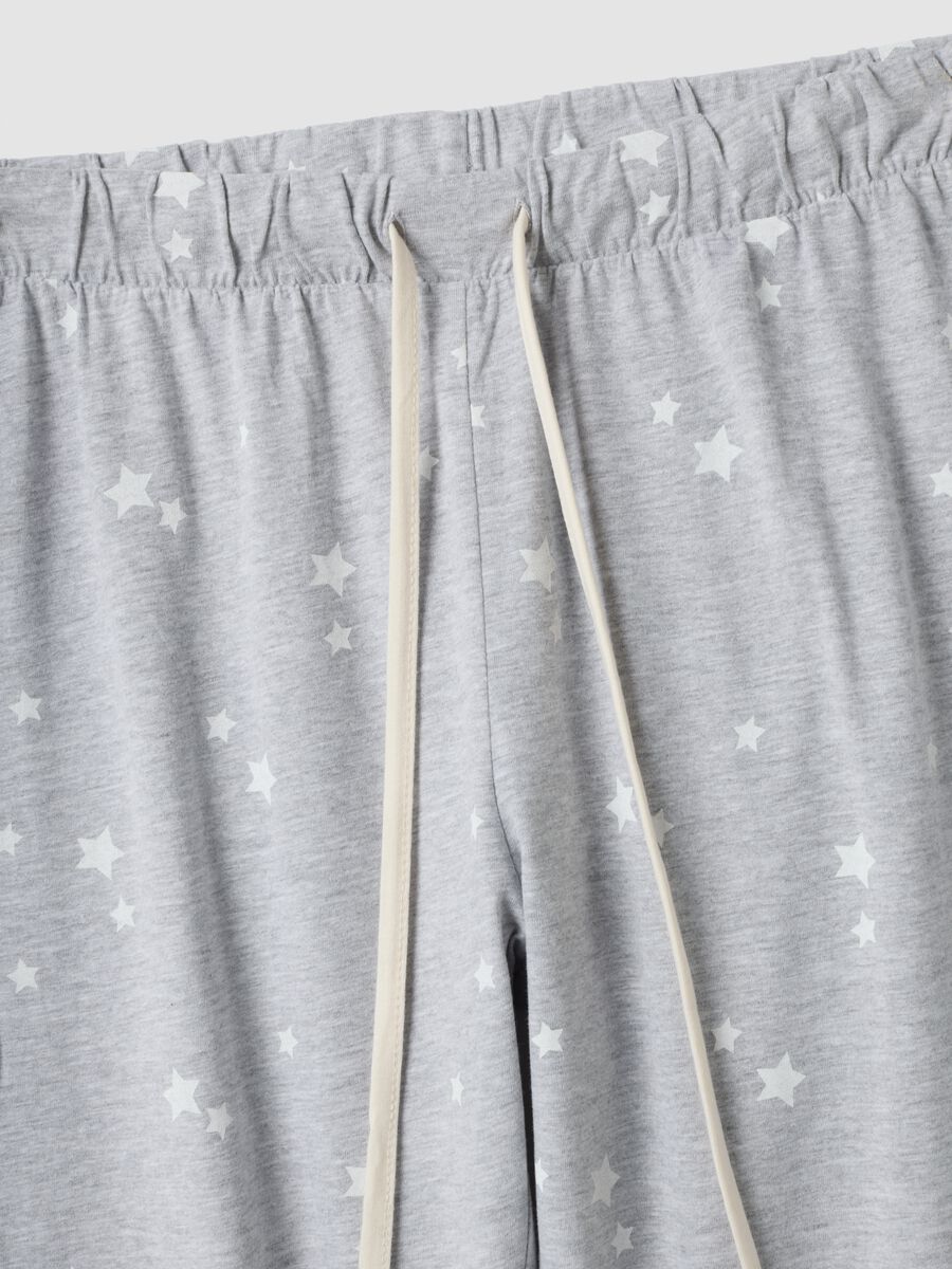 Grey crew-neck pyjamas in organic cotton and viscose blend_5