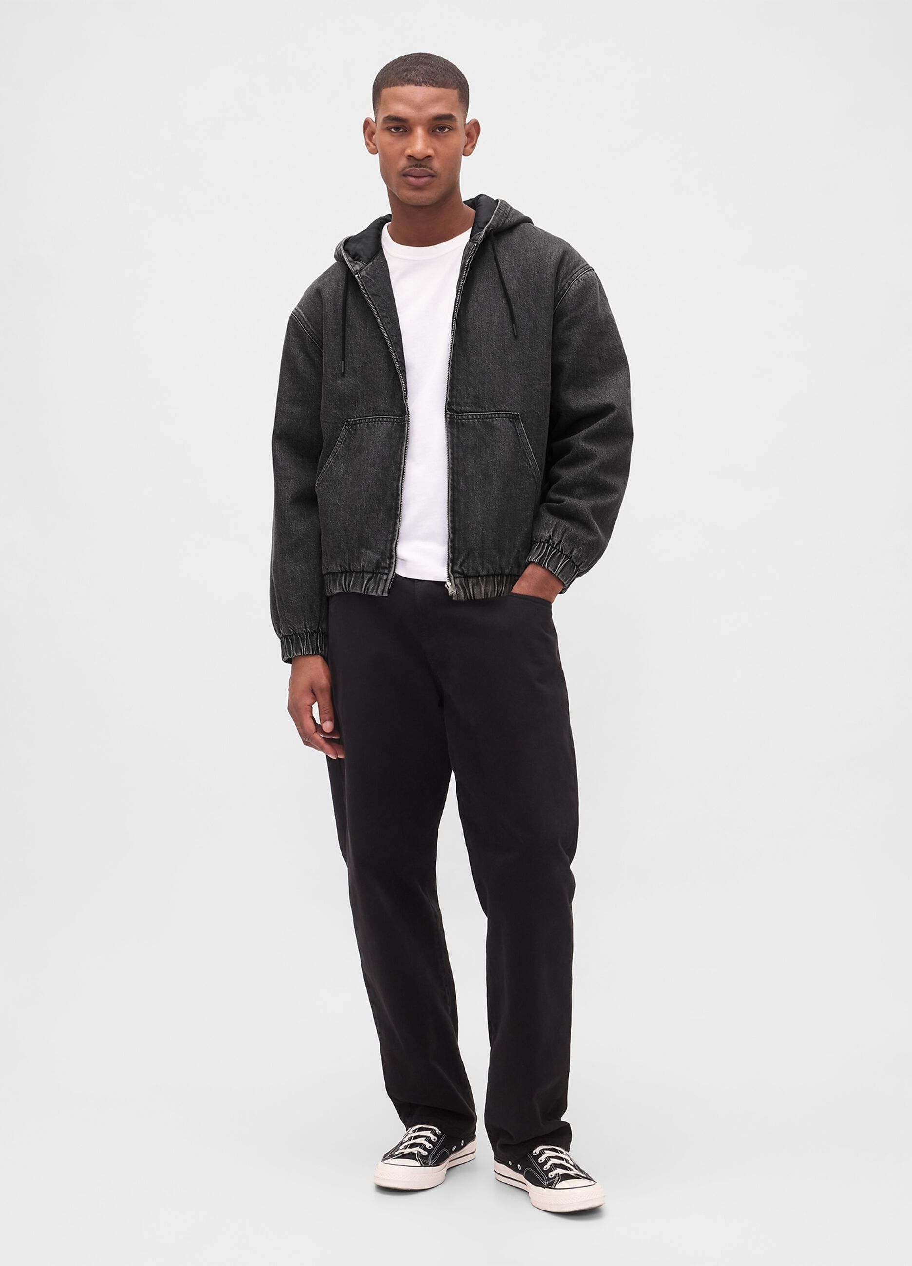 Black Jacket in Cotton and Lyocell
