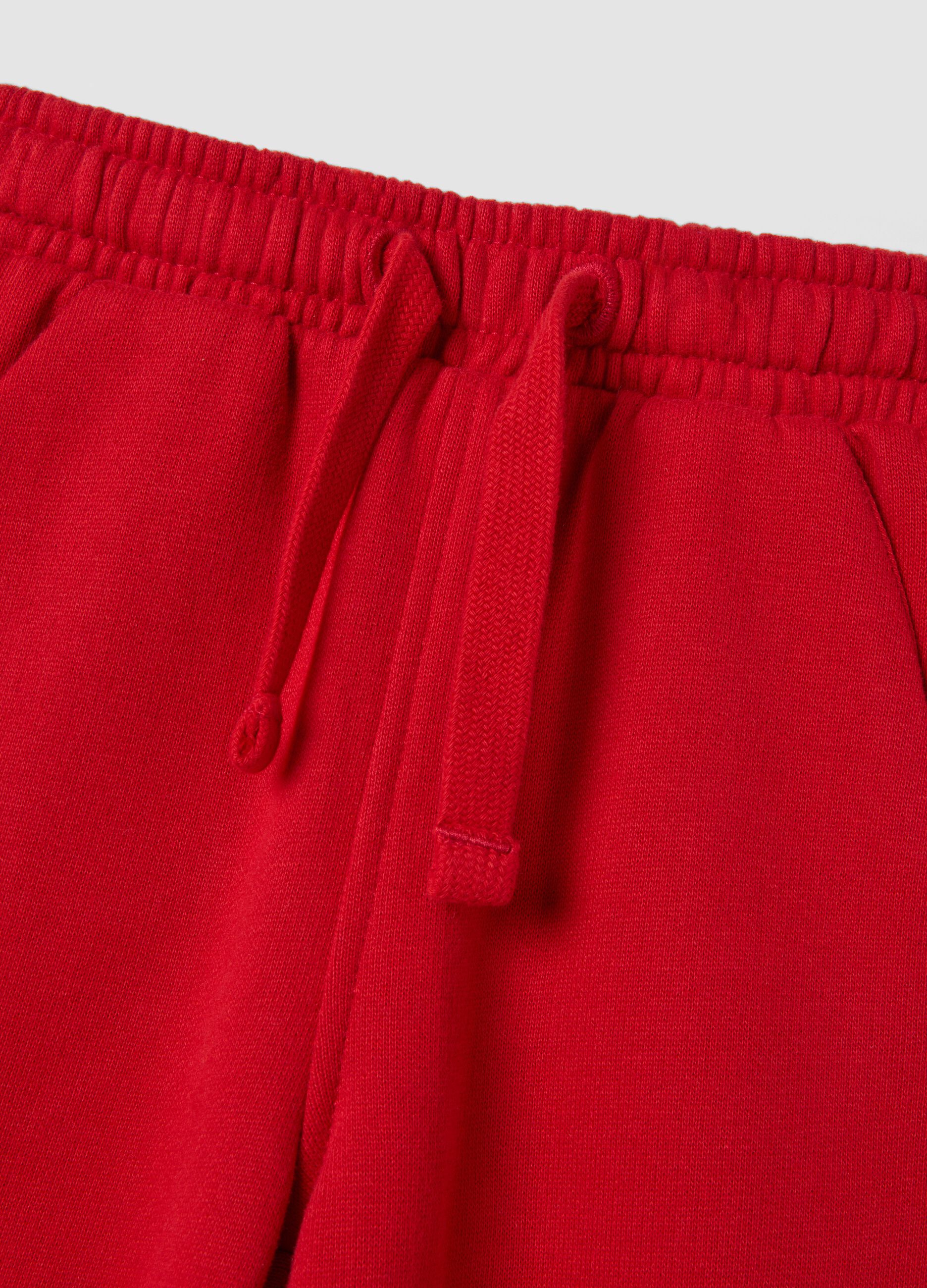 Pantaloni jogger rossi in puro cotone organico