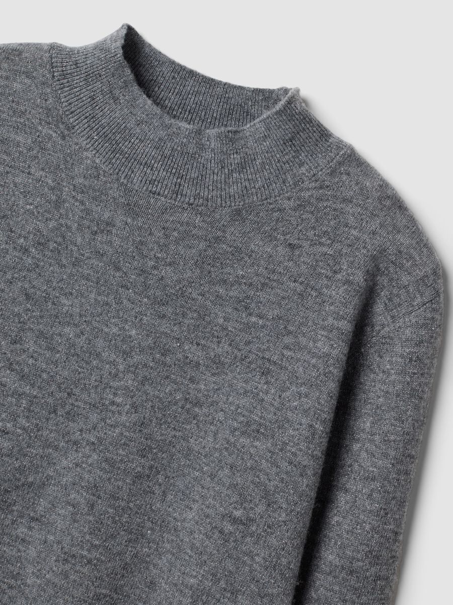 Grey wool-blend jumper with mock neck_5