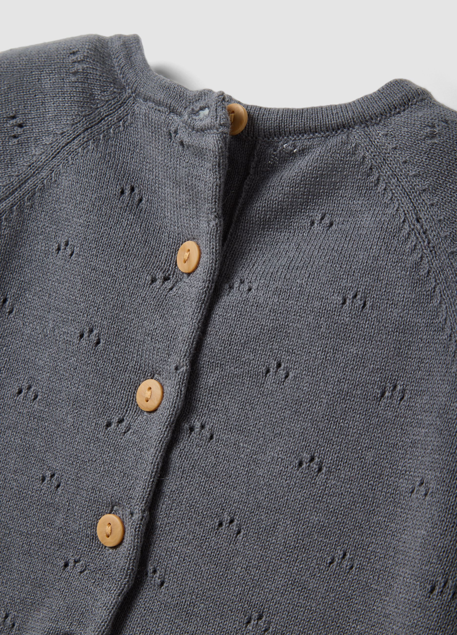 Grey pure cotton broderie sleepsuit with Minnie embroidery