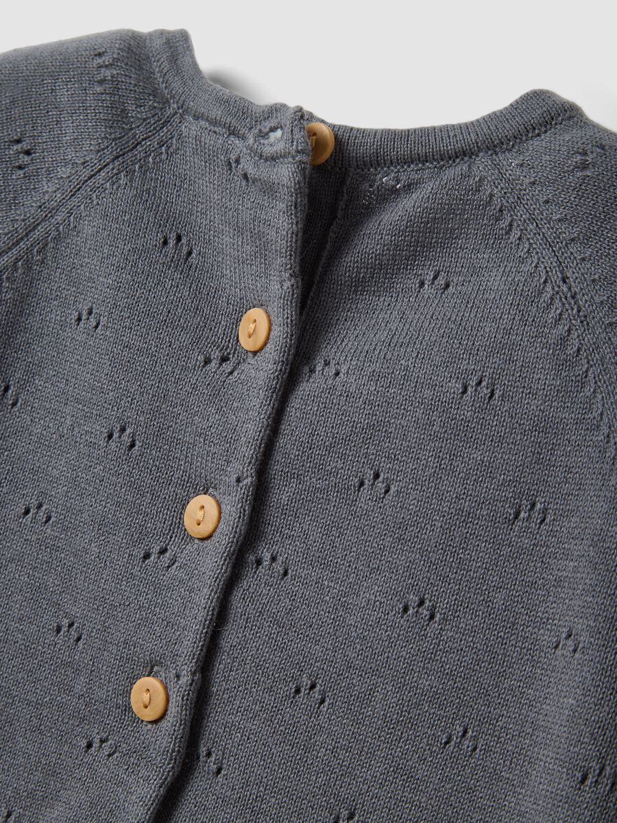Grey pure cotton broderie sleepsuit with Minnie embroidery_3