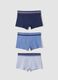 3-pack of navy, light blue and ice white stretch organic cotton boxers_0