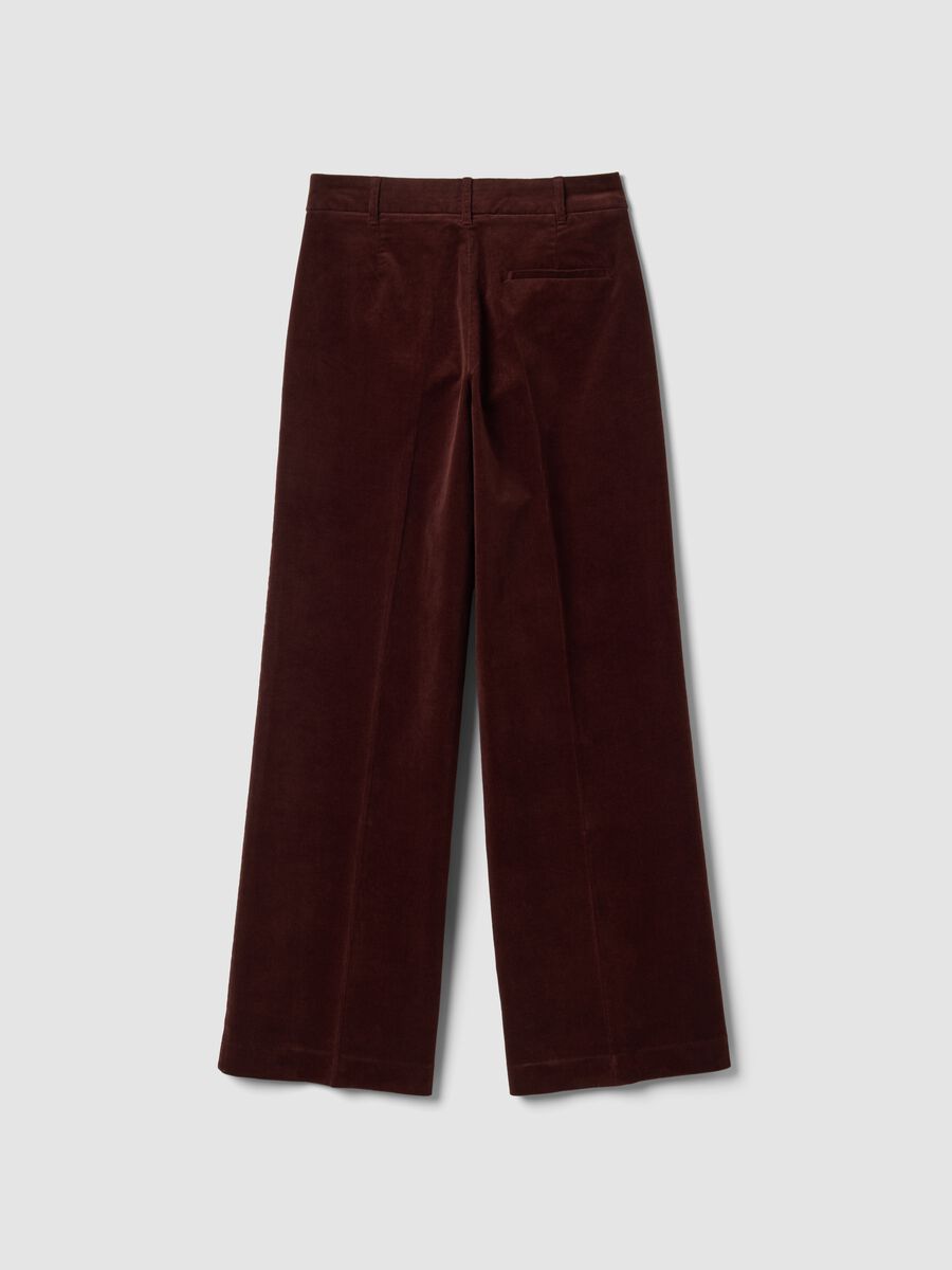 بنطال The Iconic Pants بني من قطن مطاطي مضلّع بقصّة مستقيمة_6