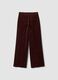 بنطال The Iconic Pants بني من قطن مطاطي مضلّع بقصّة مستقيمة_6