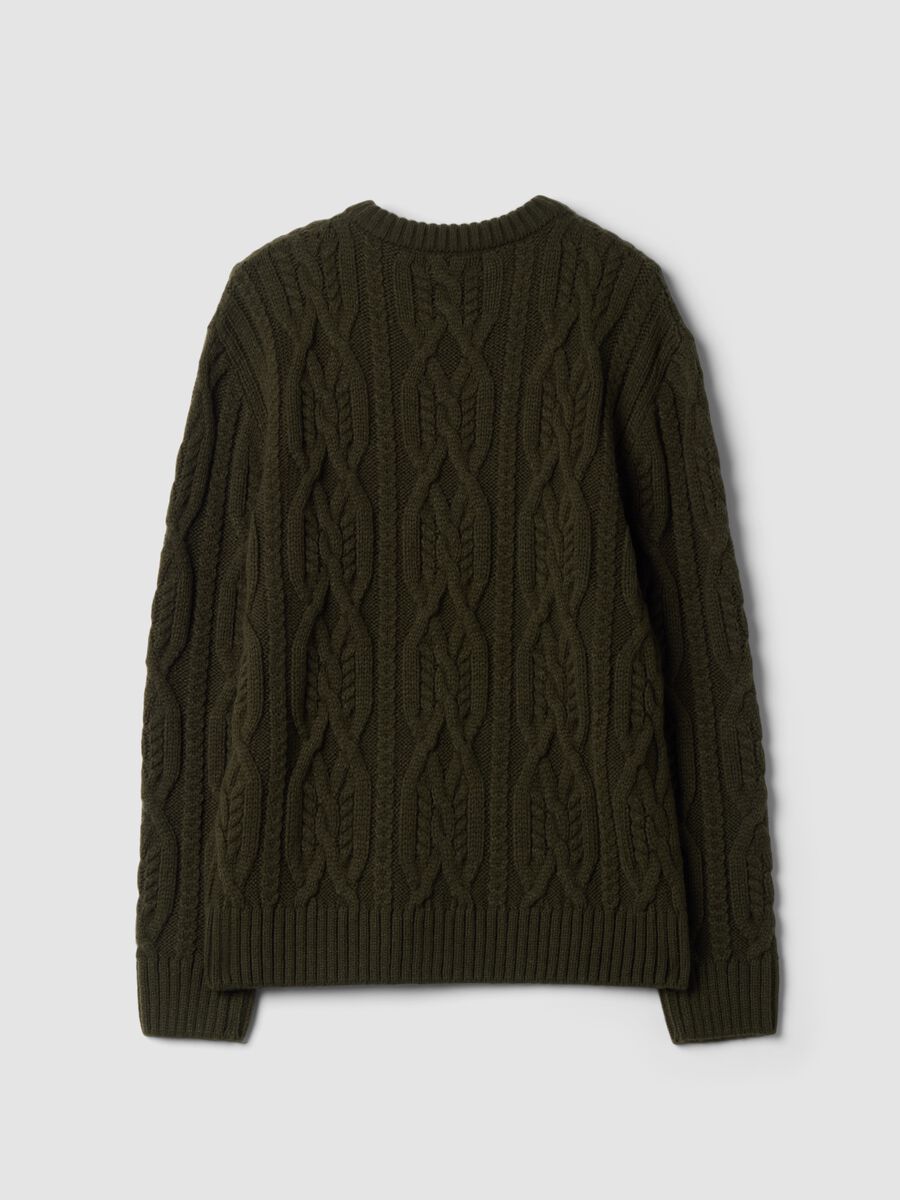 كنزة خضراء من مزيج الصوف بنقشة جاكار بقصّة عادية_6