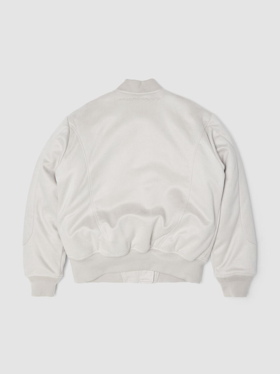 Faux Suede Bomber Jacket &ndash; Light Beige_5