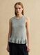 Black and White Regular Fit Knit Top with Frill_2