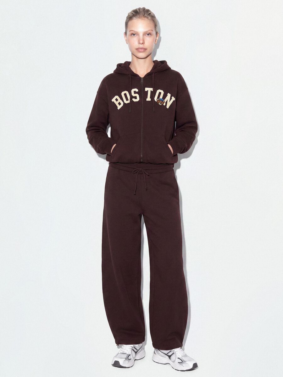 Purple cotton-blend baggy-fit jogger trousers_0