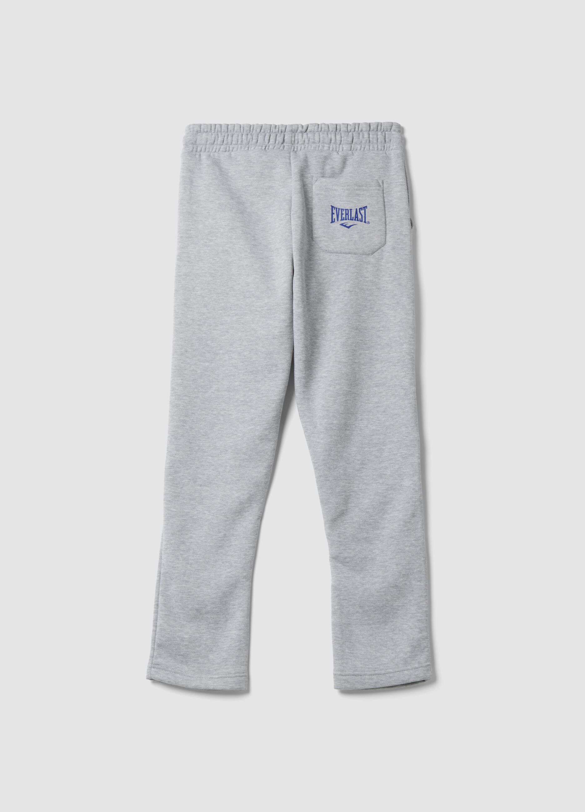Grey marl cotton-blend joggers with contrast side stripes